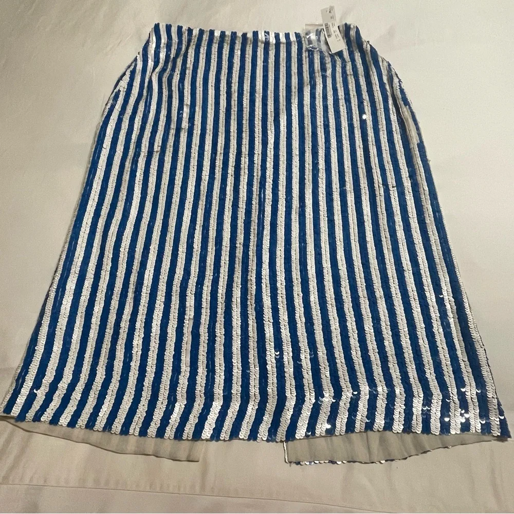 J.Crew Collection Striped Sequin Skirt Style G3573‎ Luxury Pencil Skirt - Picture 12 of 13